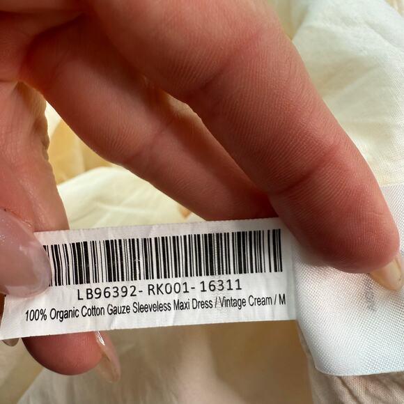 Quince 100% Organic Cotton Gauze Sleeveless Maxi Dress Vintage Cream Size M NWT - Picture 9 of 16